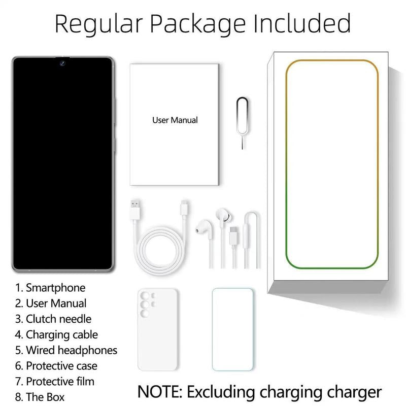 24 Ultra Android Smartphone, 6.8 Inch Screen, Dual Sim, Octa-Core Cpu, 5G Network, 4+128GB RAM Storage, USB-C Charging