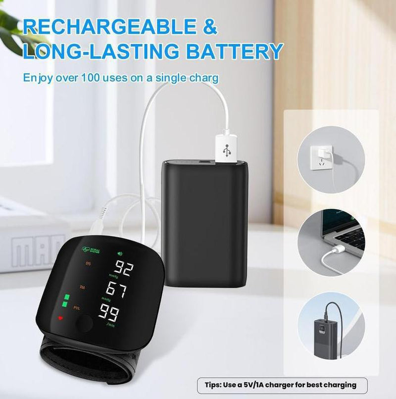Wrist Blood Pressure Monitor Led Display,Touchscreen Wrist Blood Pressure Cuff 99X2 Readingmemory Wrist Bp Monitor with Carryingcase,Health Monitoring Adjustable.