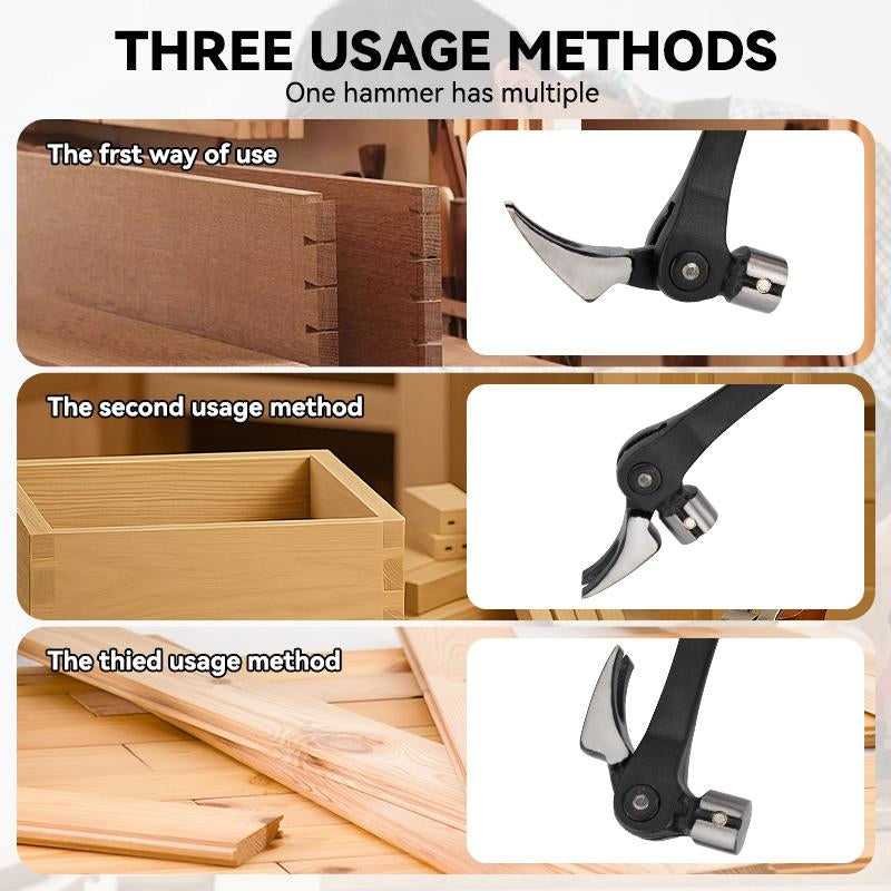 Heavy Duty Claw Hammer with Magnetic Nail Starter Indexing Rip Claw Forged Steel Head Shock Absorbing TPR Grip for Framing & DIY Tools