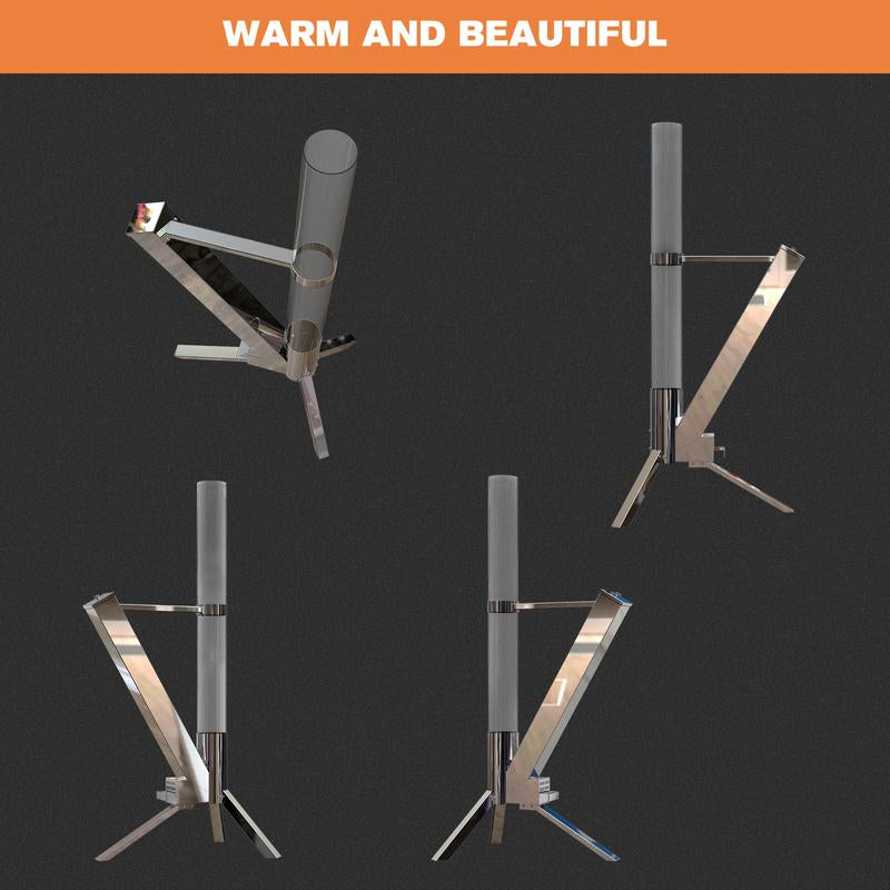 Wood Pellet Patio Heater Rocket, Outdoor Fire Pit Stove Fireplace with Glass Tube Chimney for Garden Backyard Camping Heating (Smokeless & Fireproof) Heavy Duty Firepit Decorative Exterior
