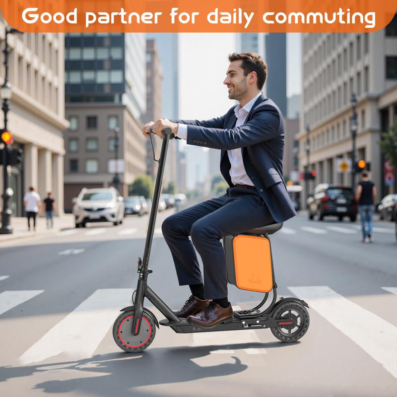 Electric Scooter for Adults – 19 MPH Top Speed, 350W Motor, Foldable Commuter Scooter with App Control, Seat and Bag