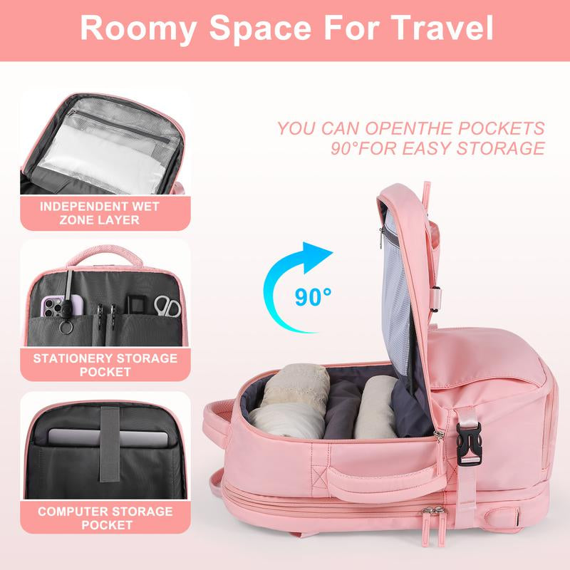GSOIAX Waterproof, Oil-Resistant, and Stain-Resistant Large-Capacity Multifunctional Carry-On Travel Backpack with Laptop Compartment – Airline-Approved Personal Item, Perfect for Hiking, Business Trips, Weekend Getaways, and an Ideal Gift for Holidays.