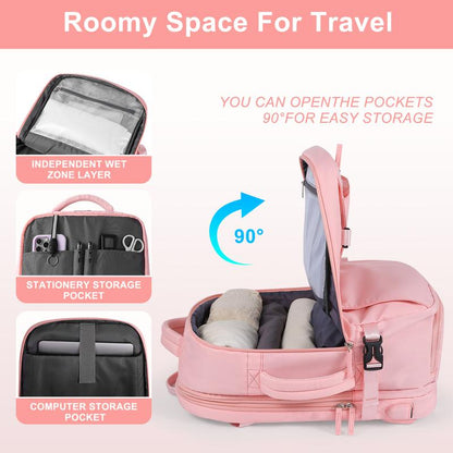 GSOIAX Waterproof, Oil-Resistant, and Stain-Resistant Large-Capacity Multifunctional Carry-On Travel Backpack with Laptop Compartment – Airline-Approved Personal Item, Perfect for Hiking, Business Trips, Weekend Getaways, and an Ideal Gift for Holidays.