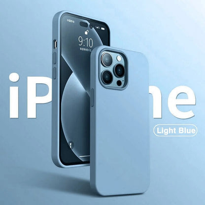 Original Liquid Silicone Phone Case for Iphone 15 11 12 13 14 Pro Max Mini 8 7 plus XR X XS Max SE Shockproof Cover Accessories