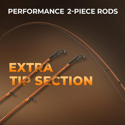 Kastking Lethal Blaze Twin-Tip Fishing Rod and Reel Combo, IM6 Graphite 2Pc Blanks, Stainless Steel Guides with Ceramic Rings, Contoured EVA Handles & Fighting Butt, Split or Full Rear Handle Design, 10 Models