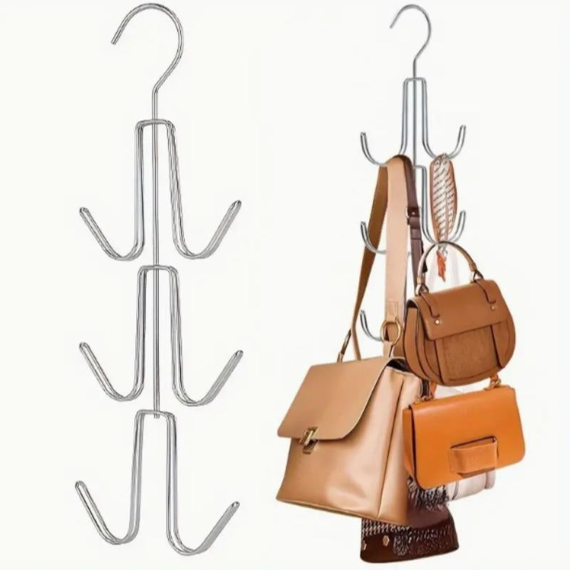 Rotatable Metal Bag Hanger, 1 Count Space Saving Bag Hanger, Bag Organizer for Closet, Home Organizer for Bag, Handbag, Purse