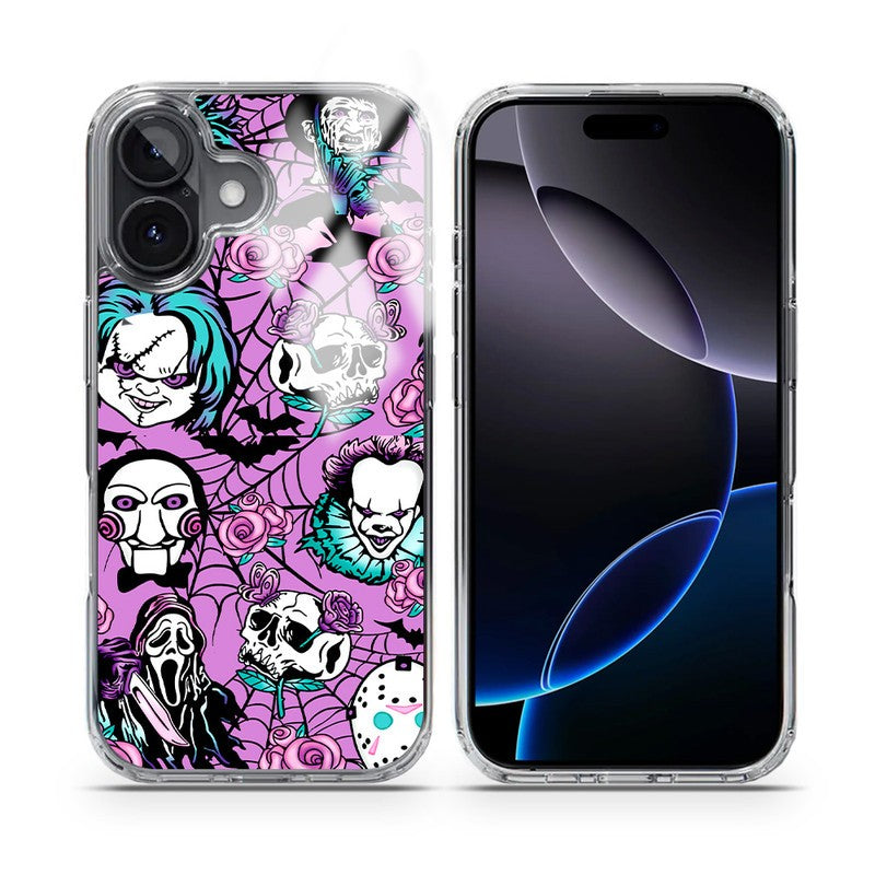 Mundaze Case for Apple Iphone 16 Roses Halloween Characters Spider Web
