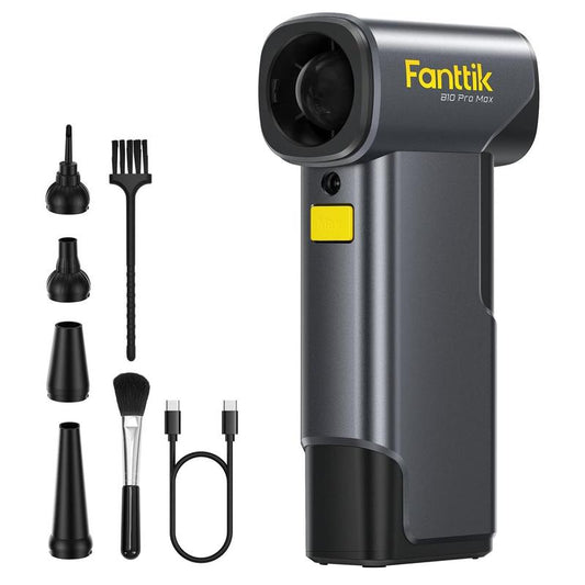 Fanttik B10 Pro Max 7.2V Electric Air Duster, Cordless Duster with 130000 RPM Brushless Motor, 6 Adjustable Levels, 28.8Wh Rechargeable Battery, Air Blower for Workbench, PC Fans and Outdoor