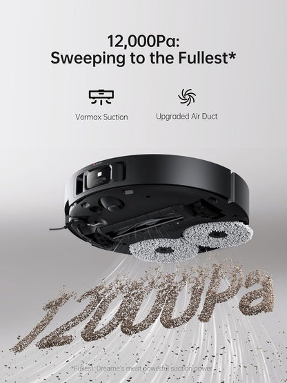 X40 Ultra Robotic Vacuum with Removable & Liftable Mop, 12,000Pa Suction, Side Brush Extensive Cleaning, 158°F Mop & Washboard Self Cleaning, Auto-Empty, Auto Refill, Liftable Brushes