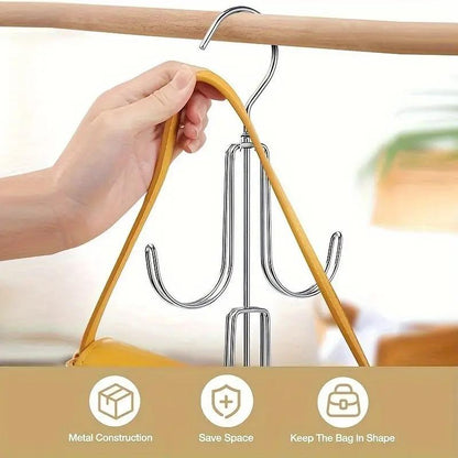 Rotatable Metal Bag Hanger, 1 Count Space Saving Bag Hanger, Bag Organizer for Closet, Home Organizer for Bag, Handbag, Purse