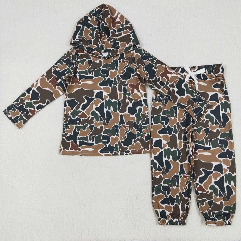 Long Sleeve Camouflage Jogging Boy Set Casual Clothing