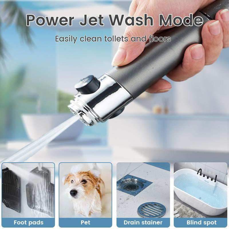 High Pressure Handheld Shower Head with Filtered,Shower Experience with 4 Functions,Power Wash for Hard Water, Showerhead with ON/OFF Switch for Pets Bath with 1.5M Hose and 360 Rotatable Bracket