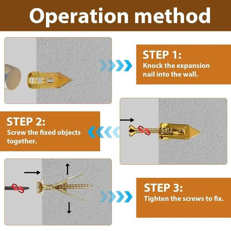 200-Piece Self-Tapping Drywall Drill Bits - No Pre-Drilling Required Anchor Kit with Screws