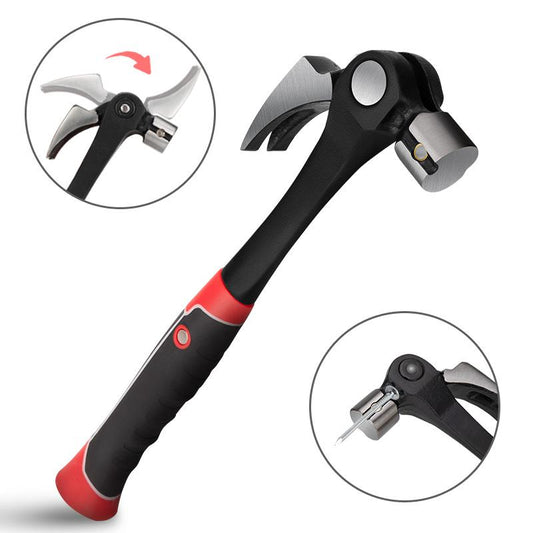 Heavy Duty Claw Hammer with Magnetic Nail Starter Indexing Rip Claw Forged Steel Head Shock Absorbing TPR Grip for Framing & DIY Tools