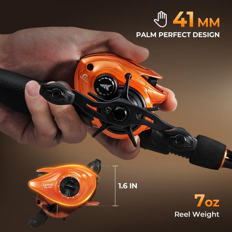 Kastking Lethal Blaze Twin-Tip Fishing Rod and Reel Combo, IM6 Graphite 2Pc Blanks, Stainless Steel Guides with Ceramic Rings, Contoured EVA Handles & Fighting Butt, Split or Full Rear Handle Design, 10 Models
