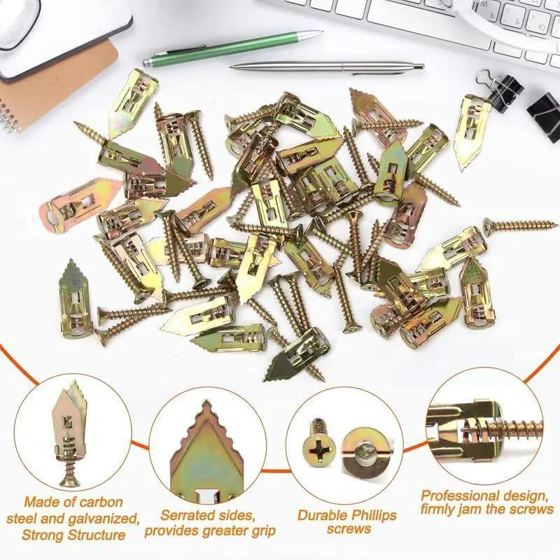 200-Piece Self-Tapping Drywall Drill Bits - No Pre-Drilling Required Anchor Kit with Screws
