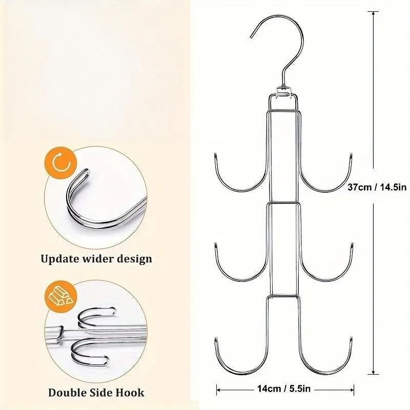 Rotatable Metal Bag Hanger, 1 Count Space Saving Bag Hanger, Bag Organizer for Closet, Home Organizer for Bag, Handbag, Purse