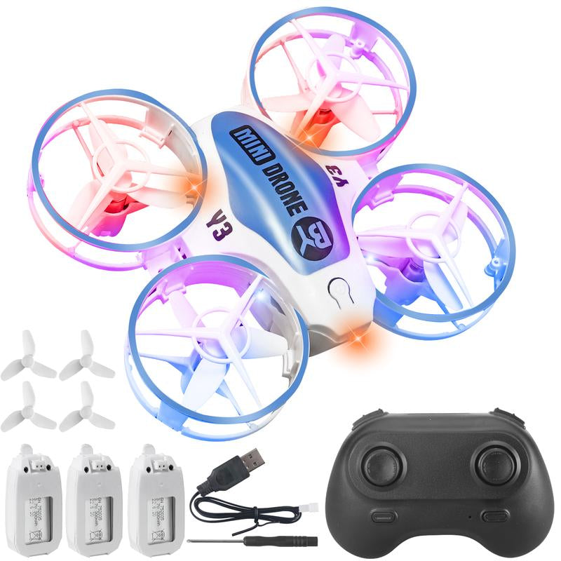 Mini Drones for Kids with Multicolor LED Lights Long Flight Time Three Speeds 360 Flip