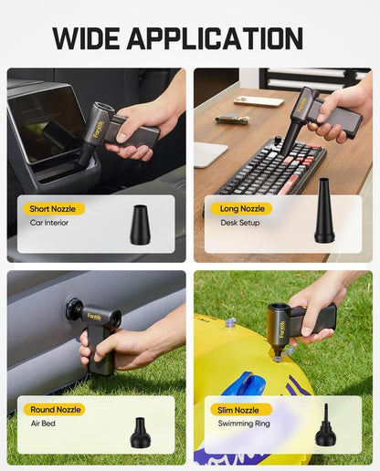 Fanttik B10 Pro Max 7.2V Electric Air Duster, Cordless Duster with 130000 RPM Brushless Motor, 6 Adjustable Levels, 28.8Wh Rechargeable Battery, Air Blower for Workbench, PC Fans and Outdoor