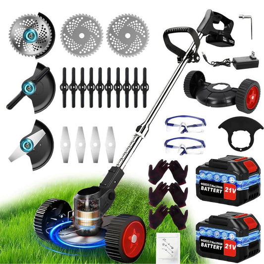 *Electric Weed Wacker 21V Cordless 3-In-1 Weeds Eater Lightweight Grass Trimmer Foldable Design 3 Types of Blades & Long Lasting Battery for Efficient Lawn Yard Garden Trimming