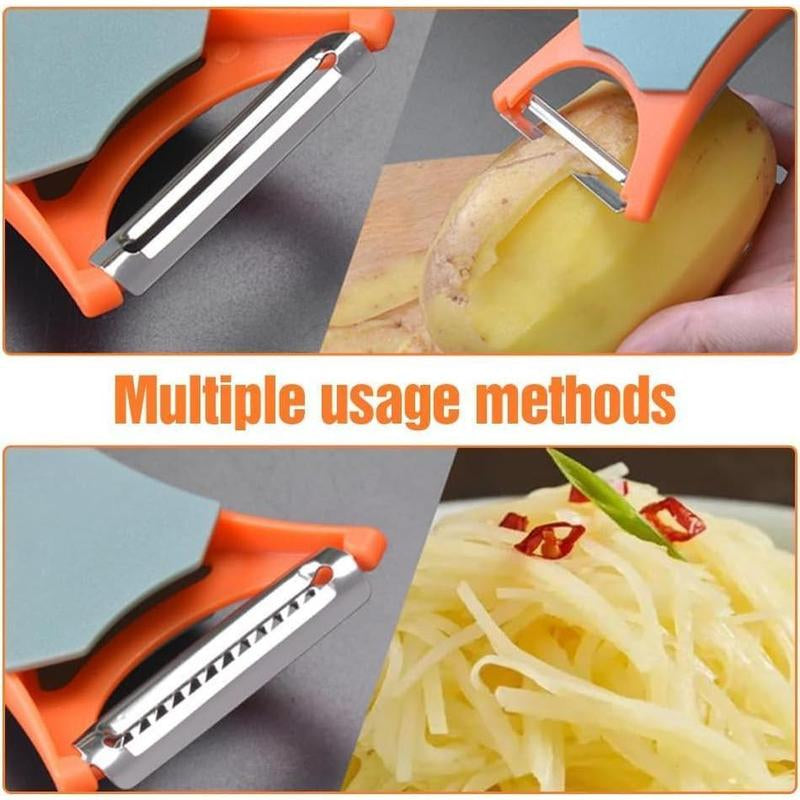 1-PCS 2 in 1 Fruit Peeler - Multifunctional Peeler for Fruits and Vegetables Stainless Steel Vegetable Peeler, Kitchen Potato and Vegetable Peeler with Peeling and Serrated Blades