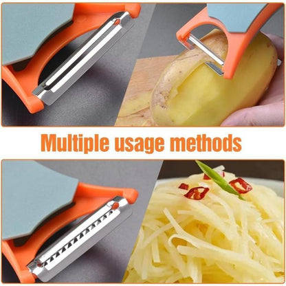 1-PCS 2 in 1 Fruit Peeler - Multifunctional Peeler for Fruits and Vegetables Stainless Steel Vegetable Peeler, Kitchen Potato and Vegetable Peeler with Peeling and Serrated Blades