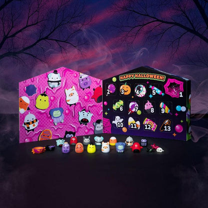 Squishmallows Squish-A-Longs Halloween Countdown 13 Days Calendar - 13 Mini Squish Collectibles - 1-Inch Scale Squish Squeezable Plastic Figures - Spooky Cute Design