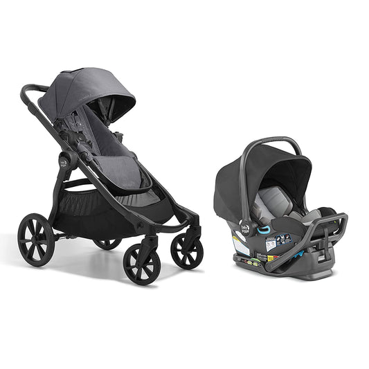 City Select 2 Single-To-Double Modular Travel System Includes City GO 2 Infant Car Seat Radiant Slate