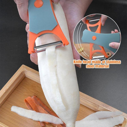 1-PCS 2 in 1 Fruit Peeler - Multifunctional Peeler for Fruits and Vegetables Stainless Steel Vegetable Peeler, Kitchen Potato and Vegetable Peeler with Peeling and Serrated Blades