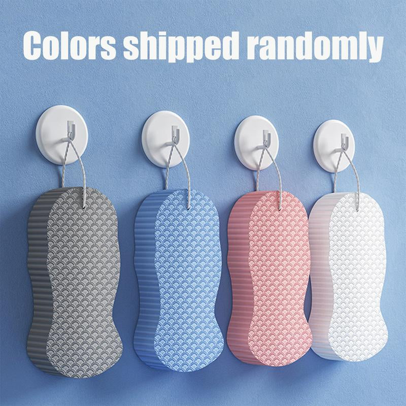 [2Count]3D Bath Sponge,Random Color,Fish Scale Bath Sponge,Mud and Ash Scrubbing Sponge,Exfoliating Bath Sponge,Skin Friendly and Reusable,Alternative to Exfoliating Gloves.