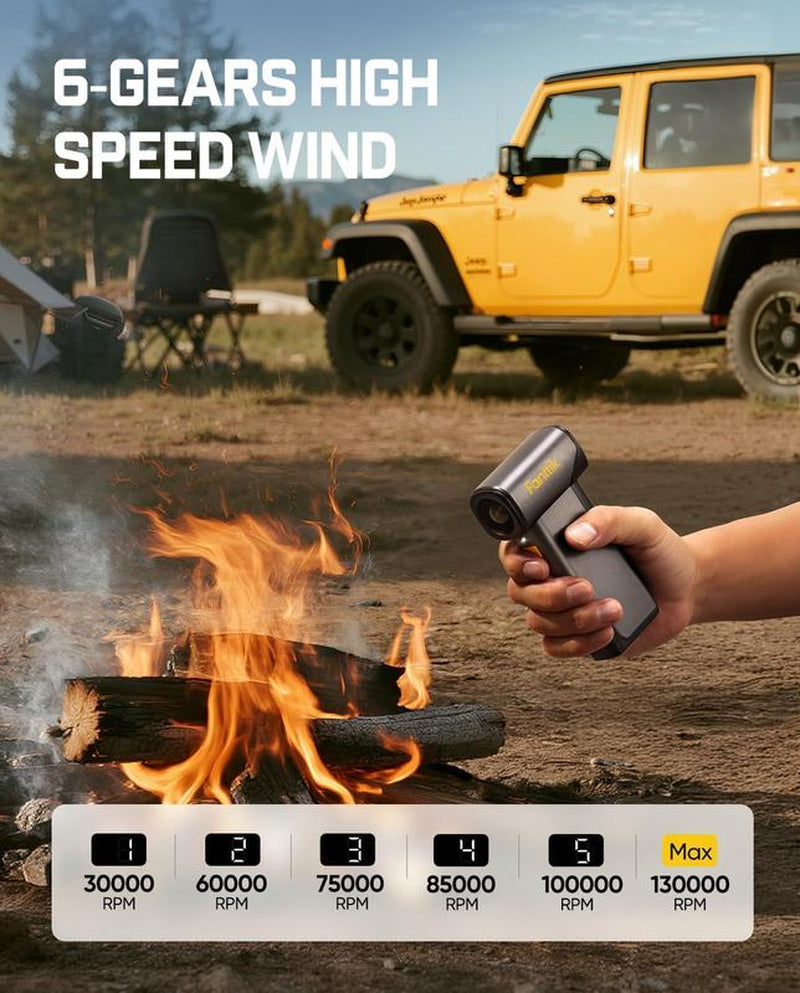 Fanttik B10 Pro Max 7.2V Electric Air Duster, Cordless Duster with 130000 RPM Brushless Motor, 6 Adjustable Levels, 28.8Wh Rechargeable Battery, Air Blower for Workbench, PC Fans and Outdoor