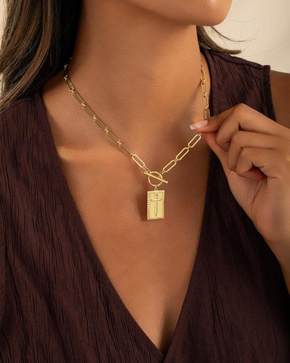 Tewiky Charm Outdoorfun Cross Choker Necklace for Women, Back Engraved with Jesus’ Blessing Message Thick Chunky Paperclip Chain Hip Hop Necklace Unisex Jewelry,Cuban Link Chain for Women Trendy Fashion Jewelry Gifts
