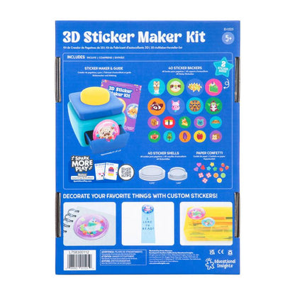 Educational Insights 3D Sticker Maker Kit - Craft Kit for Kids, Mess Free Activity, Make Your Own Sticker Machine, DIY Puffy Stickers for Kids, Creative Gifts for Boys & Girls Ages 5+