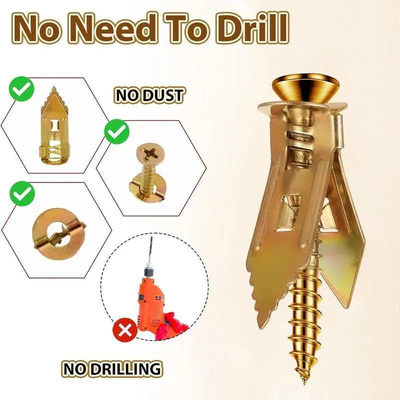 200-Piece Self-Tapping Drywall Drill Bits - No Pre-Drilling Required Anchor Kit with Screws
