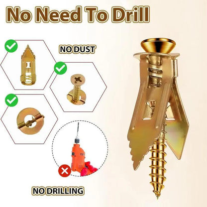 200-Piece Self-Tapping Drywall Drill Bits - No Pre-Drilling Required Anchor Kit with Screws