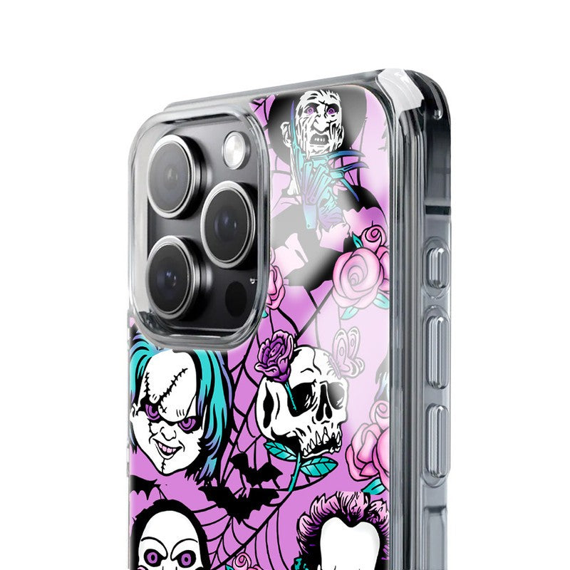 Mundaze Case for Apple Iphone 16 Roses Halloween Characters Spider Web