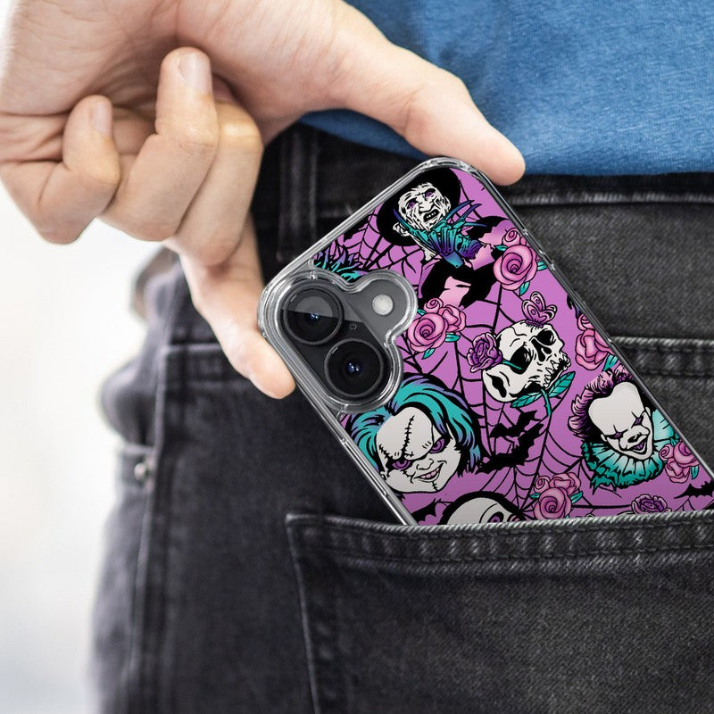Mundaze Case for Apple Iphone 16 Roses Halloween Characters Spider Web