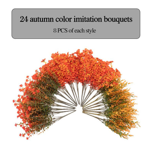 24Pcs Artificial Daisy Flowers & Eucalyptus Leaves for Halloween Outdoor Decor Realistic Silk Mums for Garden Pot & Autumn Ornaments Window Decor 2025 - Hanging