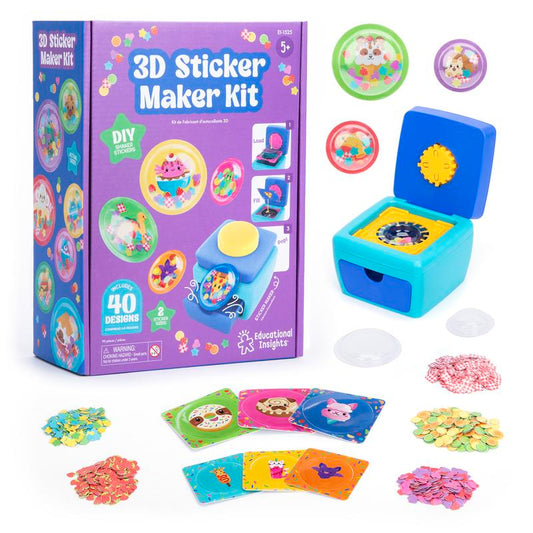 Educational Insights 3D Sticker Maker Kit - Craft Kit for Kids, Mess Free Activity, Make Your Own Sticker Machine, DIY Puffy Stickers for Kids, Creative Gifts for Boys & Girls Ages 5+