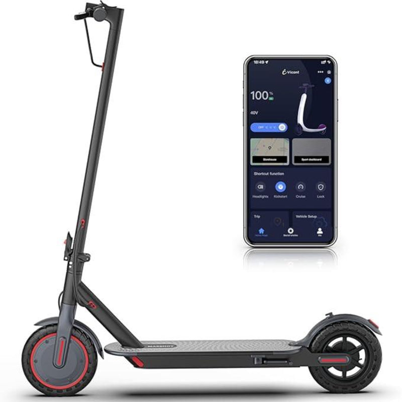 Electric Scooter for Adults – 19 MPH Top Speed, 350W Motor, Foldable Commuter Scooter with App Control, Seat and Bag