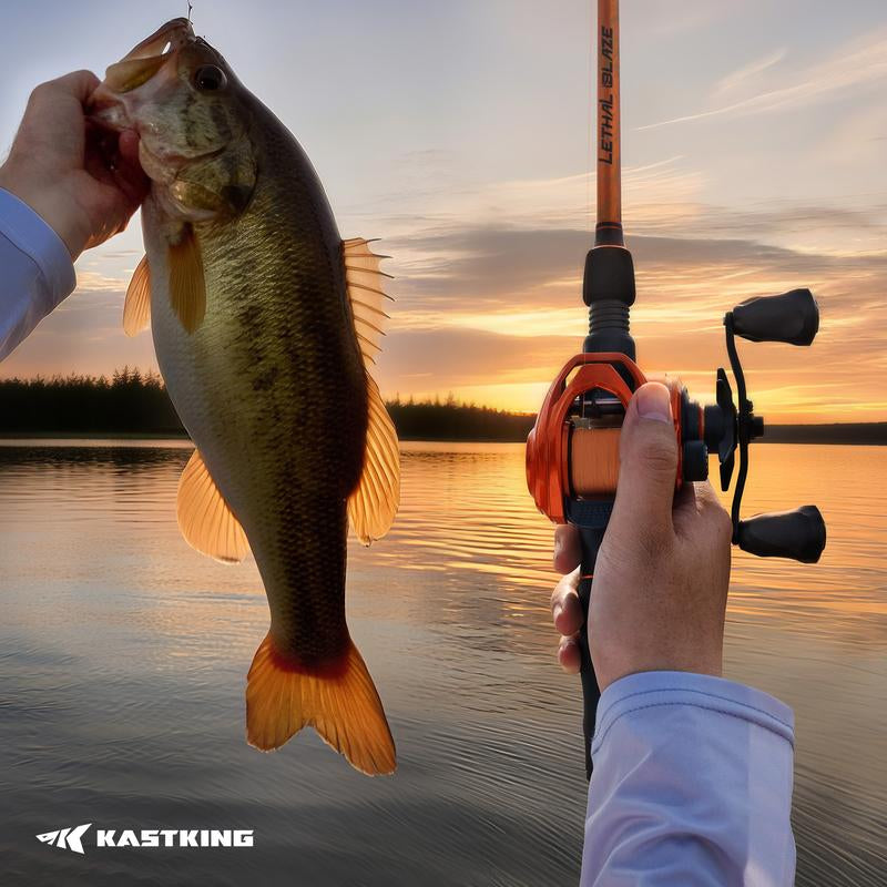 Kastking Lethal Blaze Twin-Tip Fishing Rod and Reel Combo, IM6 Graphite 2Pc Blanks, Stainless Steel Guides with Ceramic Rings, Contoured EVA Handles & Fighting Butt, Split or Full Rear Handle Design, 10 Models
