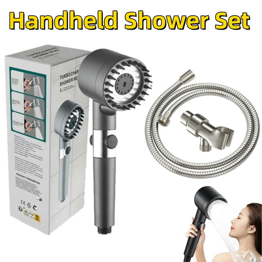 High Pressure Handheld Shower Head with Filtered,Shower Experience with 4 Functions,Power Wash for Hard Water, Showerhead with ON/OFF Switch for Pets Bath with 1.5M Hose and 360 Rotatable Bracket