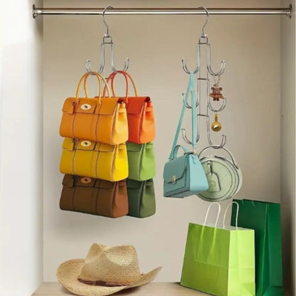 Rotatable Metal Bag Hanger, 1 Count Space Saving Bag Hanger, Bag Organizer for Closet, Home Organizer for Bag, Handbag, Purse