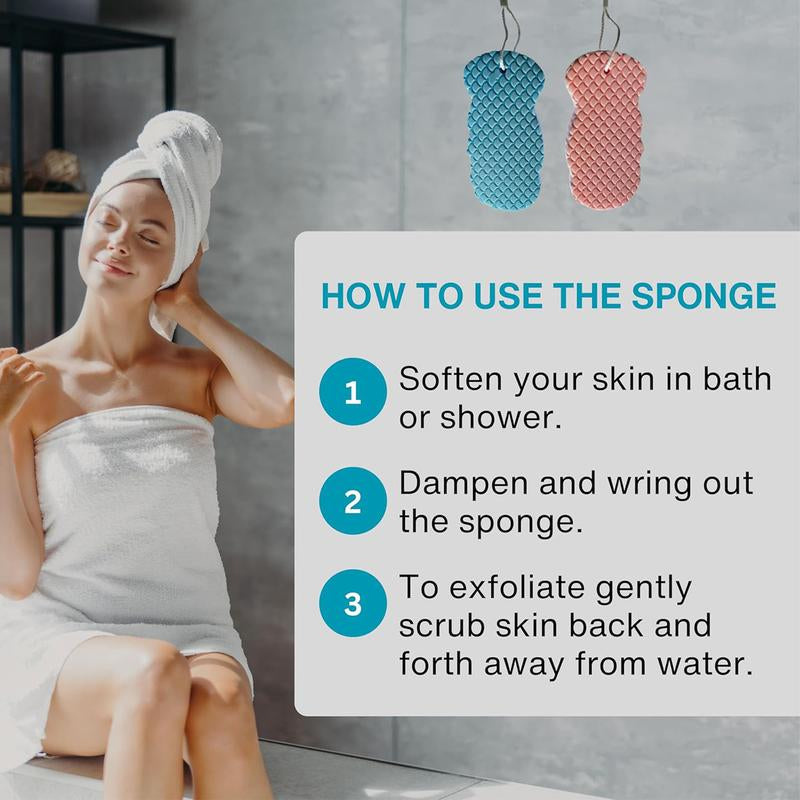 [2Count]3D Bath Sponge,Random Color,Fish Scale Bath Sponge,Mud and Ash Scrubbing Sponge,Exfoliating Bath Sponge,Skin Friendly and Reusable,Alternative to Exfoliating Gloves.