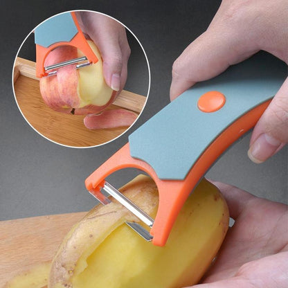 1-PCS 2 in 1 Fruit Peeler - Multifunctional Peeler for Fruits and Vegetables Stainless Steel Vegetable Peeler, Kitchen Potato and Vegetable Peeler with Peeling and Serrated Blades